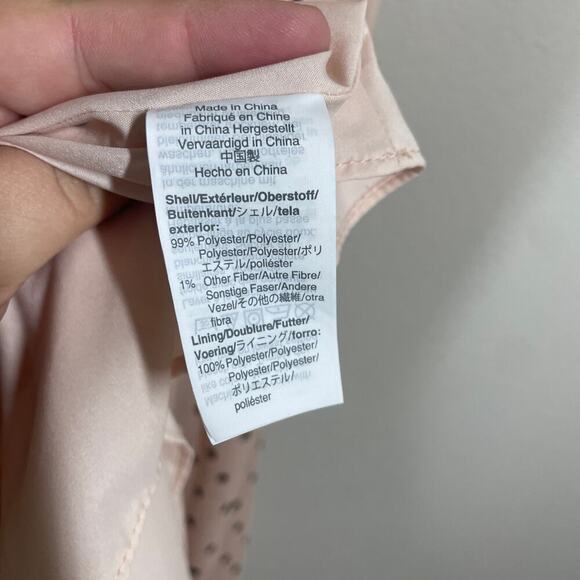 Madewell 00 Ruffle Strap Maxi Dress Pink Polka Dot Hourglass V Neck Sleeveless - Picture 7 of 9